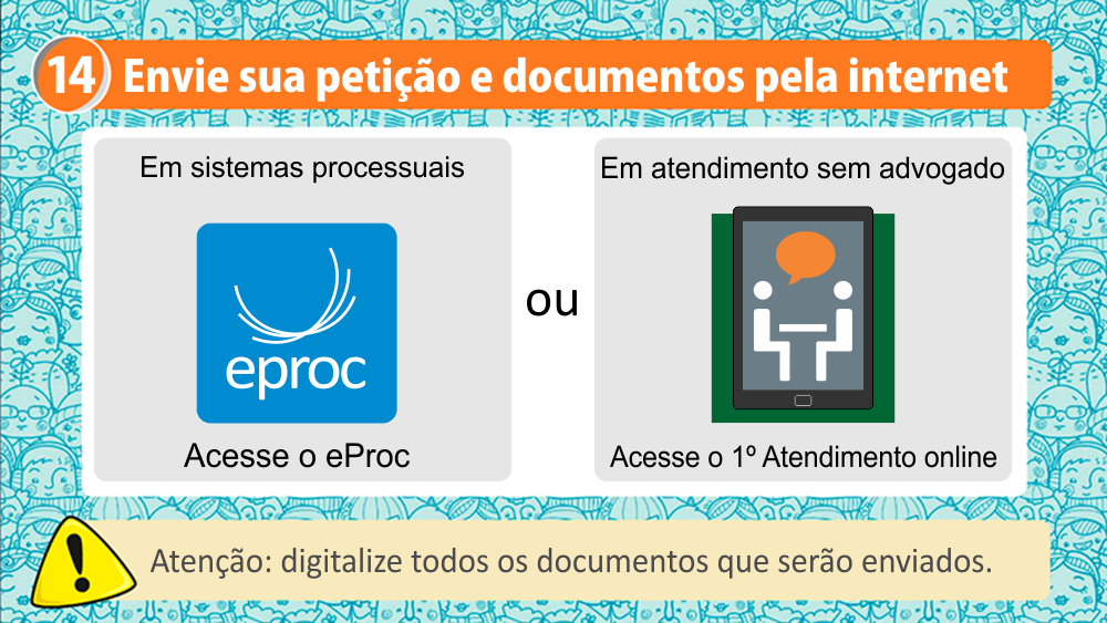 Logo eProc e logo do 1° Atendimento online
