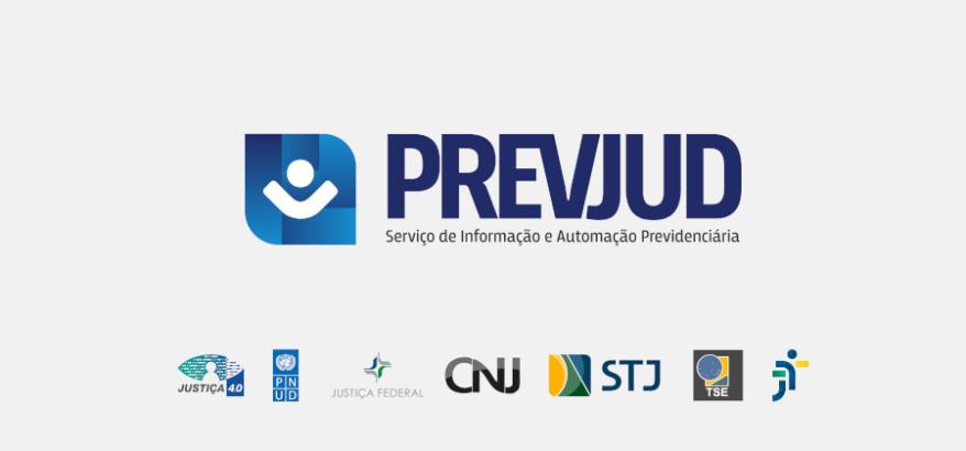 Logomarca da Prevjud, com fundo branco e letras azuis. Abaixo, o seguinte título: "Justiça 4.0: integração de sistemas agiliza decisões de processos previdenciários"" 